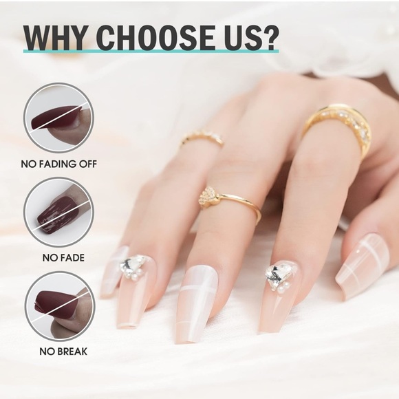 BUNDLE ANY 3 FOR $25 Natural & White color - Press on Gel Nails- New💅 - Picture 3 of 6